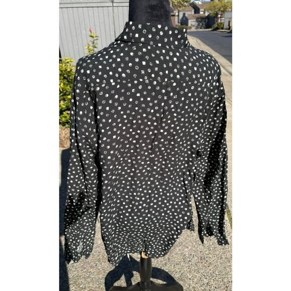 The Kooples Paris Black & White Button-Up Shirt –Viscose Large, Men’s Meteor - Picture 2 of 9